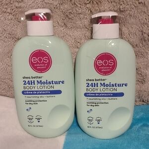 eos Shea Better 24H Moisture Body Lotion - Cream with Pink and Blue Accents